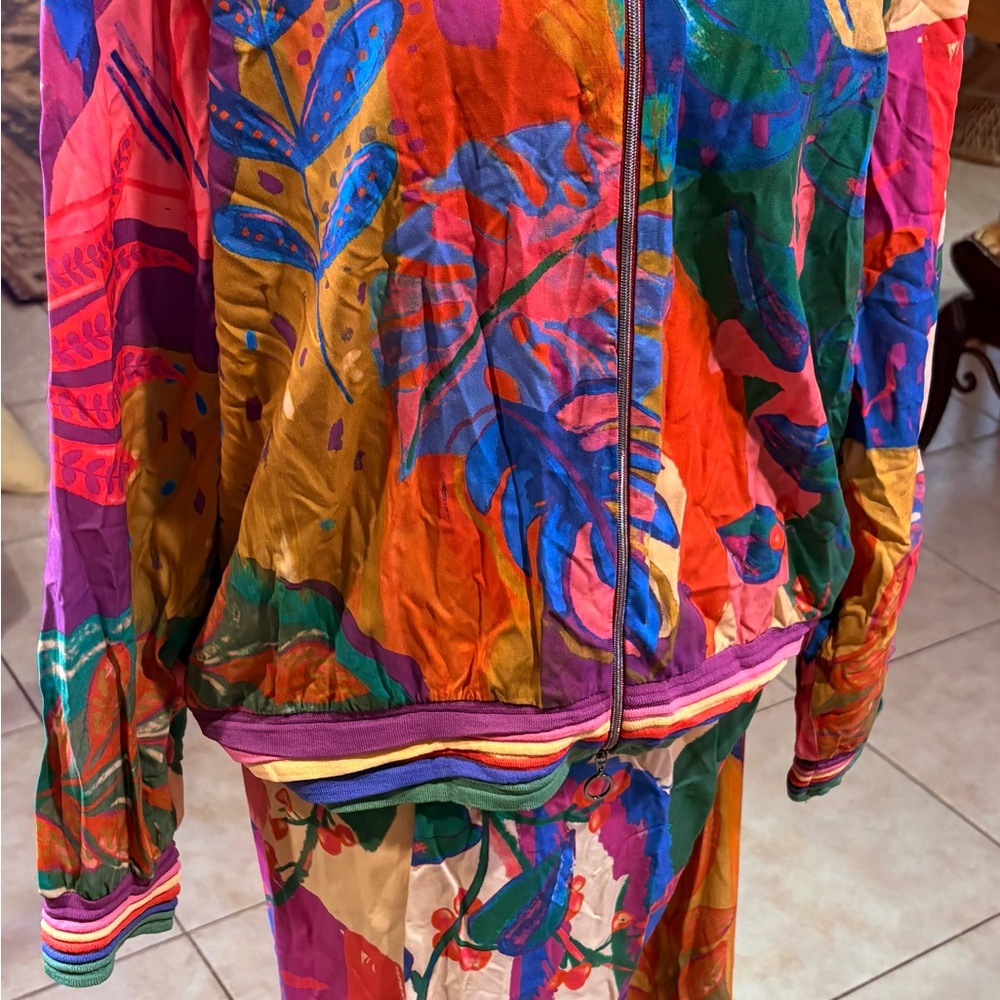 Colorful Floral Track Jacket top pants